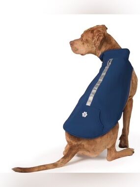 Free Country Navy Dog Rain Jacket with Reflective Stripe Large NWT